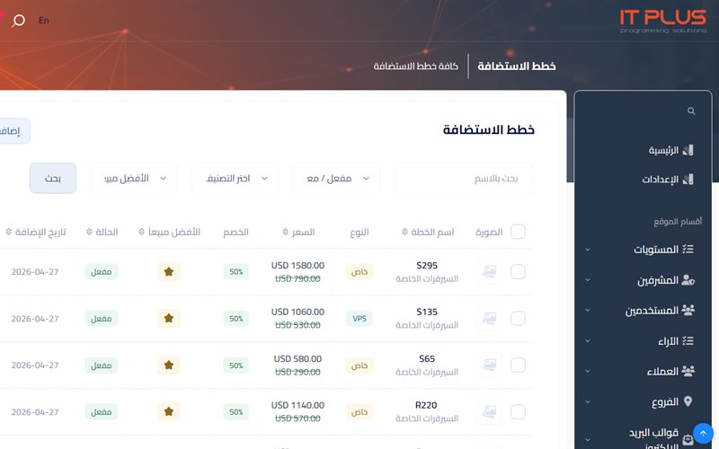 It Plus Dashboard - Hosting and Domain Back-Office